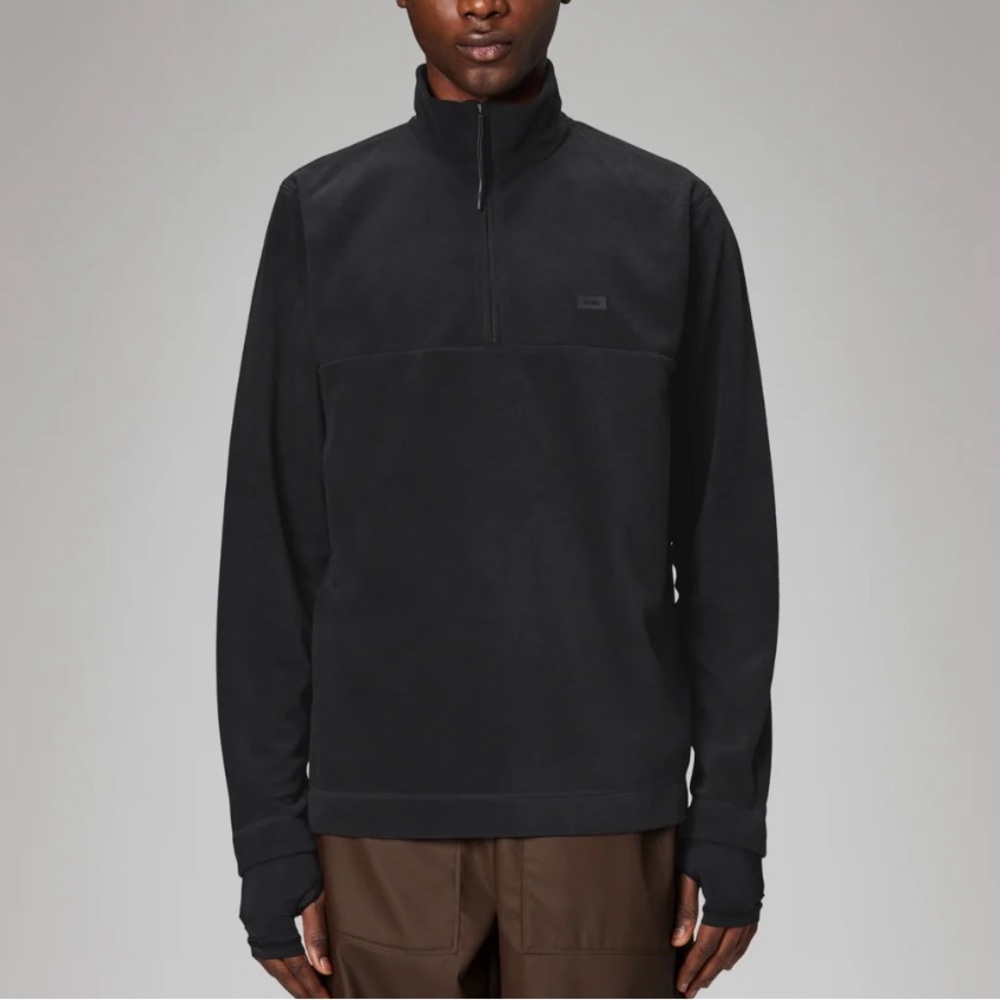 NWT Rains Men's Addis Fleece Half Zip Black  Size XL Long Sleeve Pullover M21